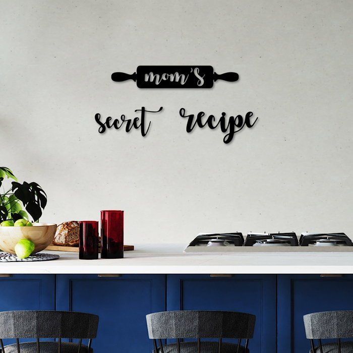 Wallity Mom's Secret Recipe Escultura de Pared de Metal Negro (3 Piezas) Wallity Mom's Secret Recipe Escultura de Pared de Metal Negro (3 Piezas)